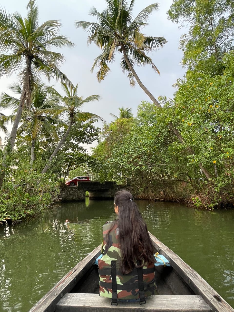 backwaters through canals. 