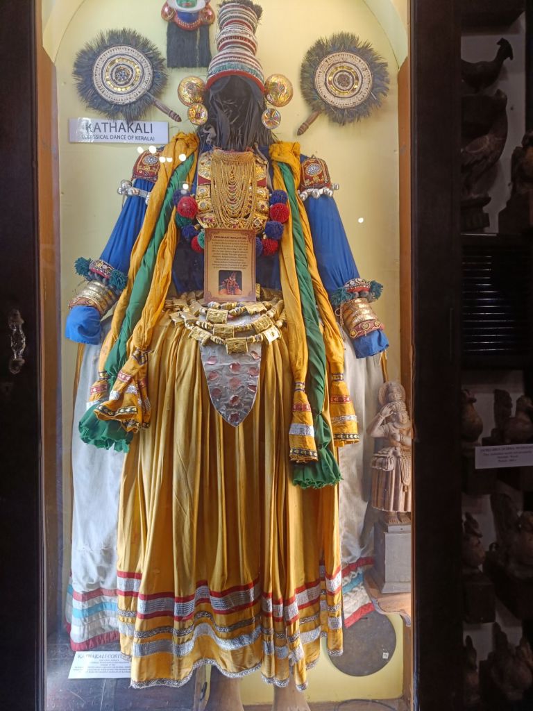 Complete outfit of the state dance of Kerala in Folklore museum kochi