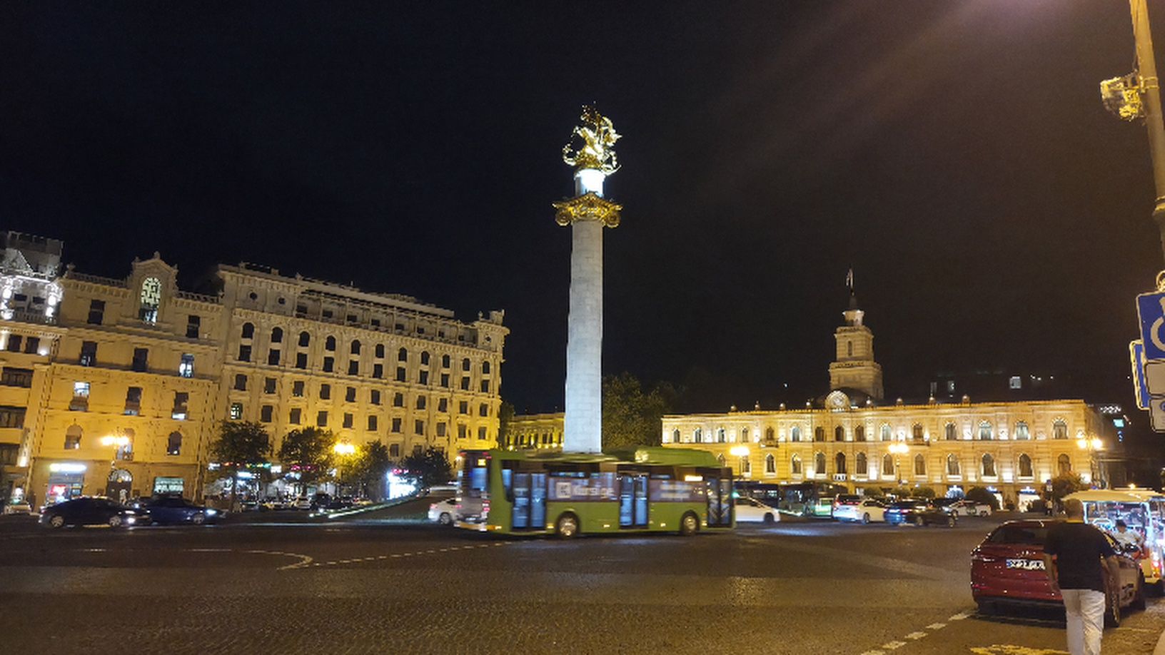 rustaveli avenue tbilisi at night