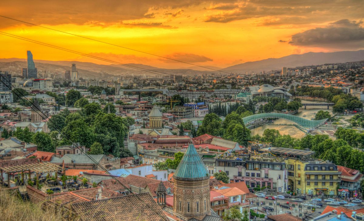 Ariel view of Tbilisi town
